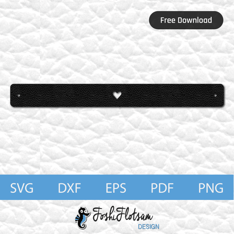 1 single-heart free bracelet SVG cut file with single heart pattern design.